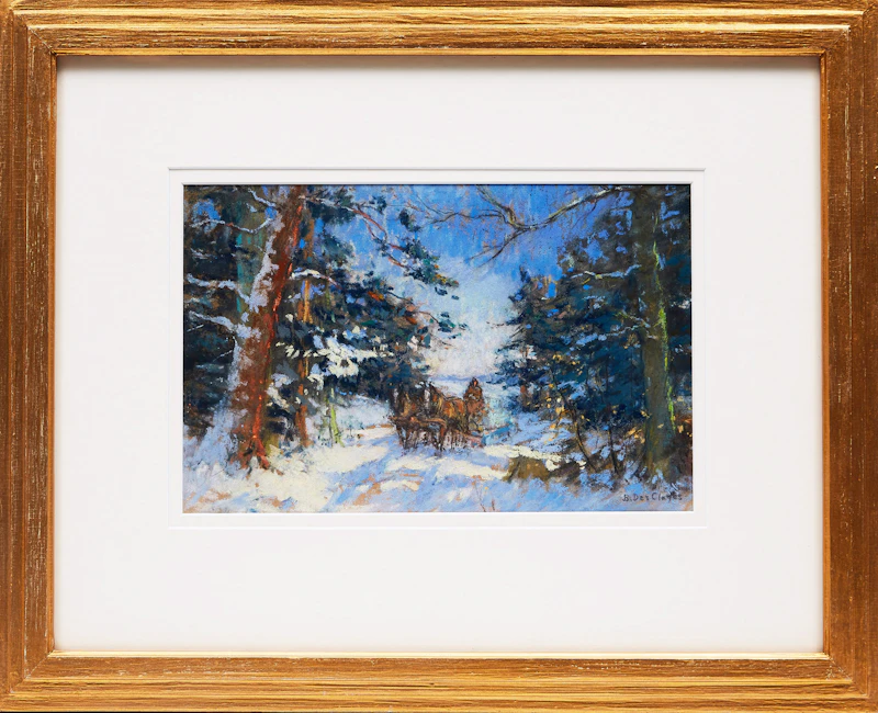 Berthe Des Clayes, Horse and Sleigh, pastel - view 2
