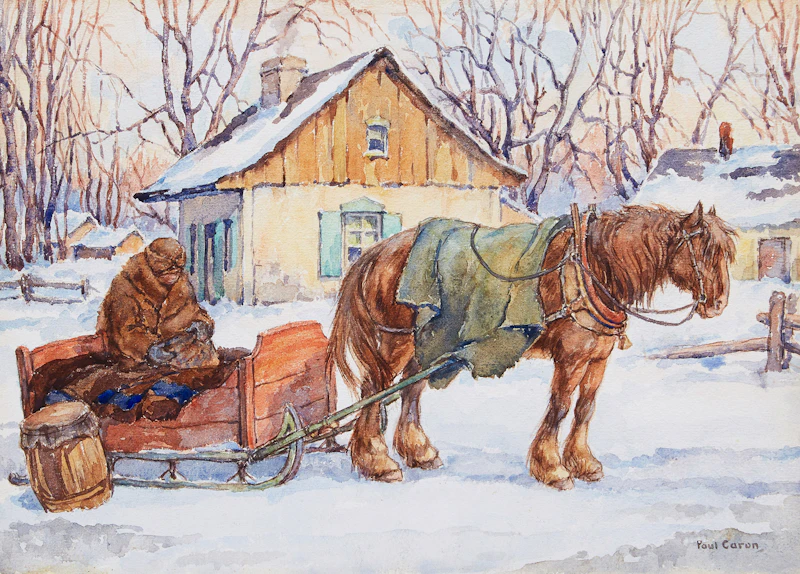 Horse and Sleigh by Paul Archibald Caron