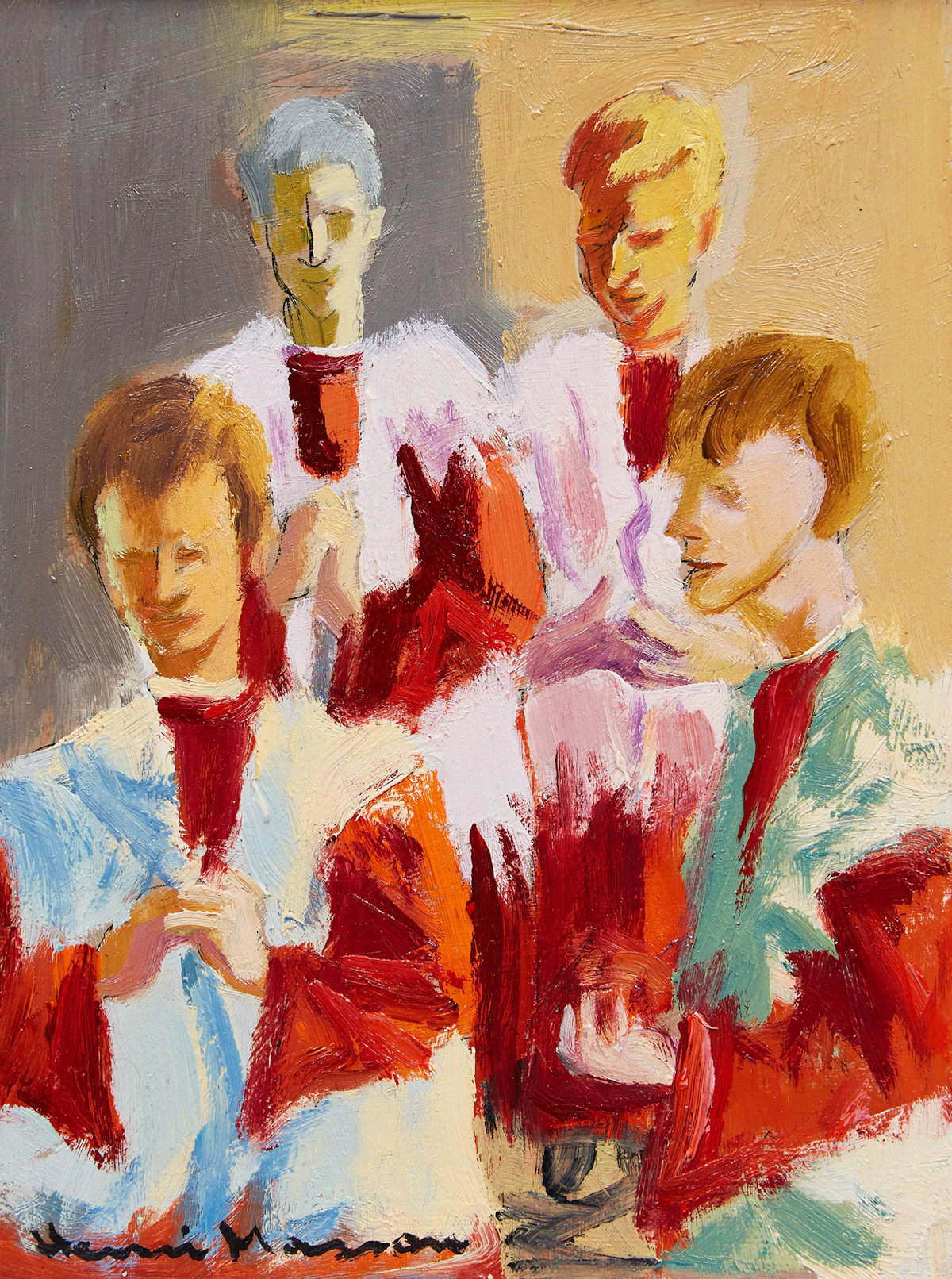 Henri Leopold Masson, Choir Boys, oil on board