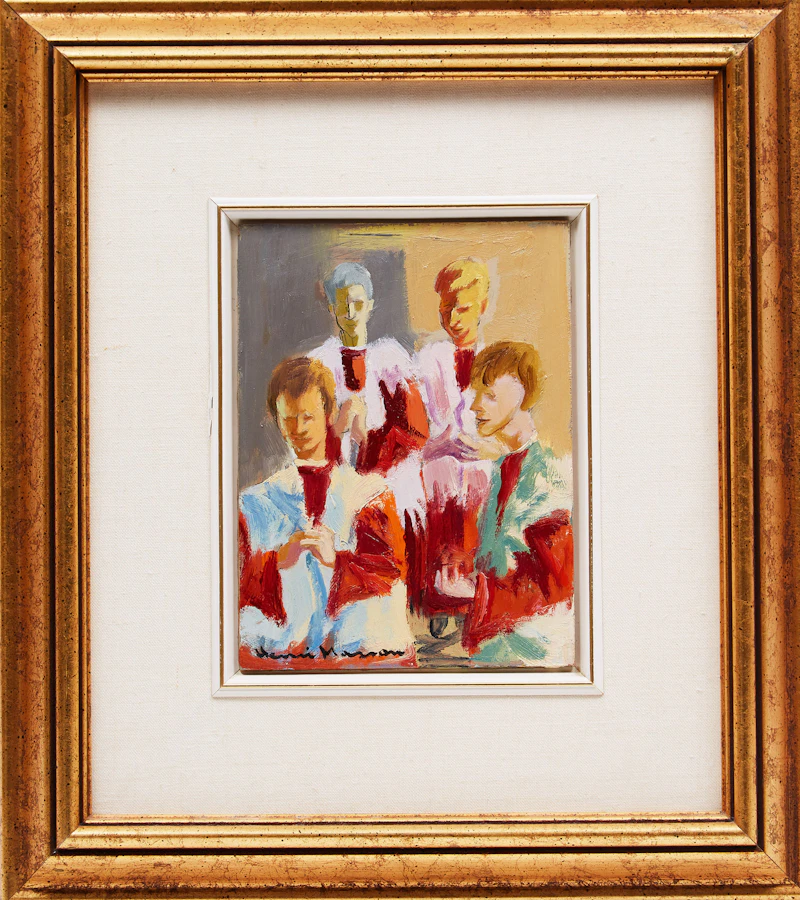Henri Leopold Masson, Choir Boys, oil on board - view 2
