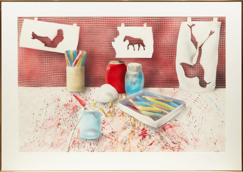Louis de Niverville, The Studio, mixed media on paper, 1978 - view 2