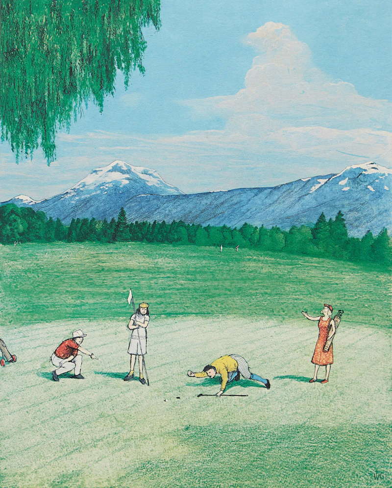 William Kurelek, Golf, colour photolithograph