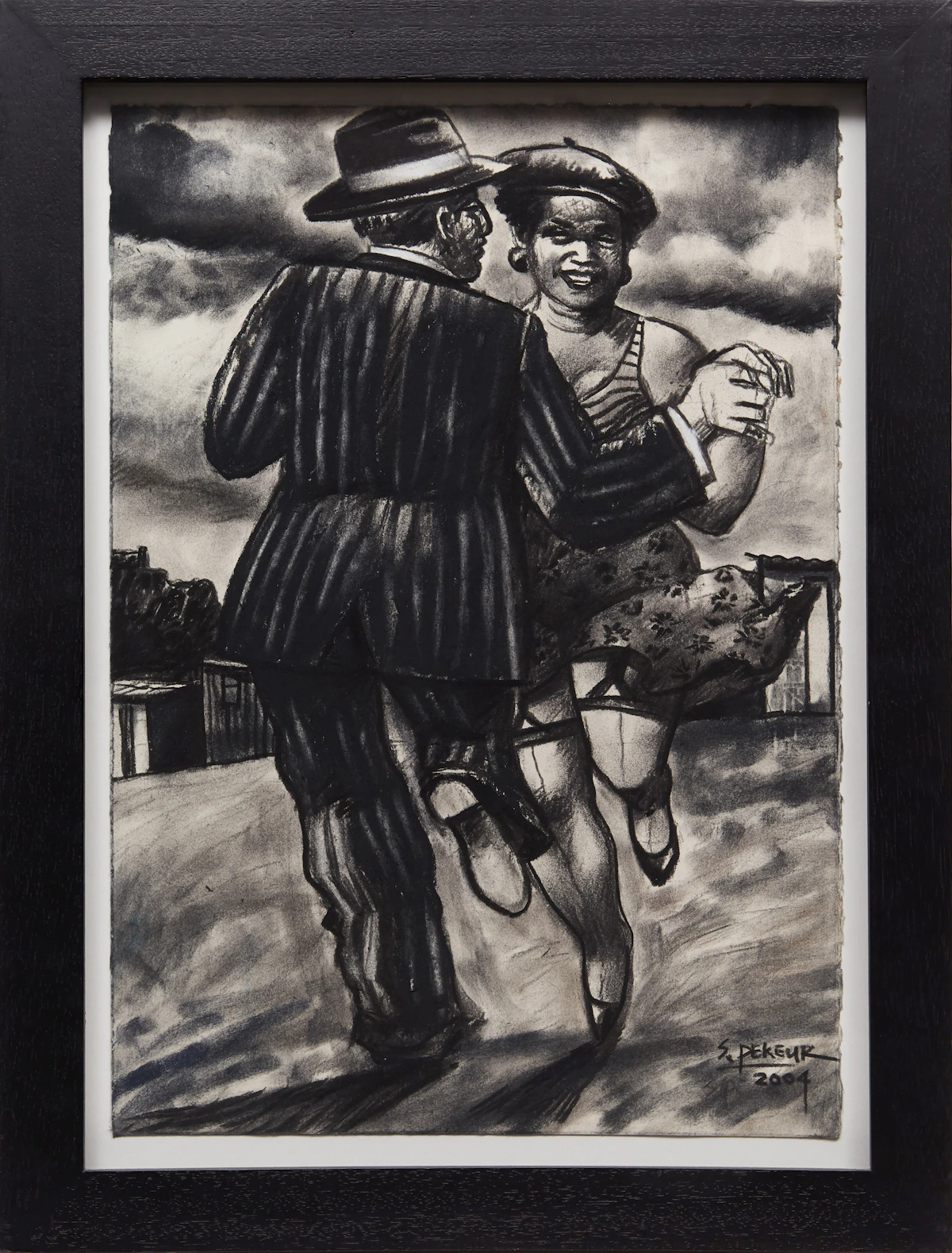 Selwin Pekeur, Couple Dancing, pastel, 2004