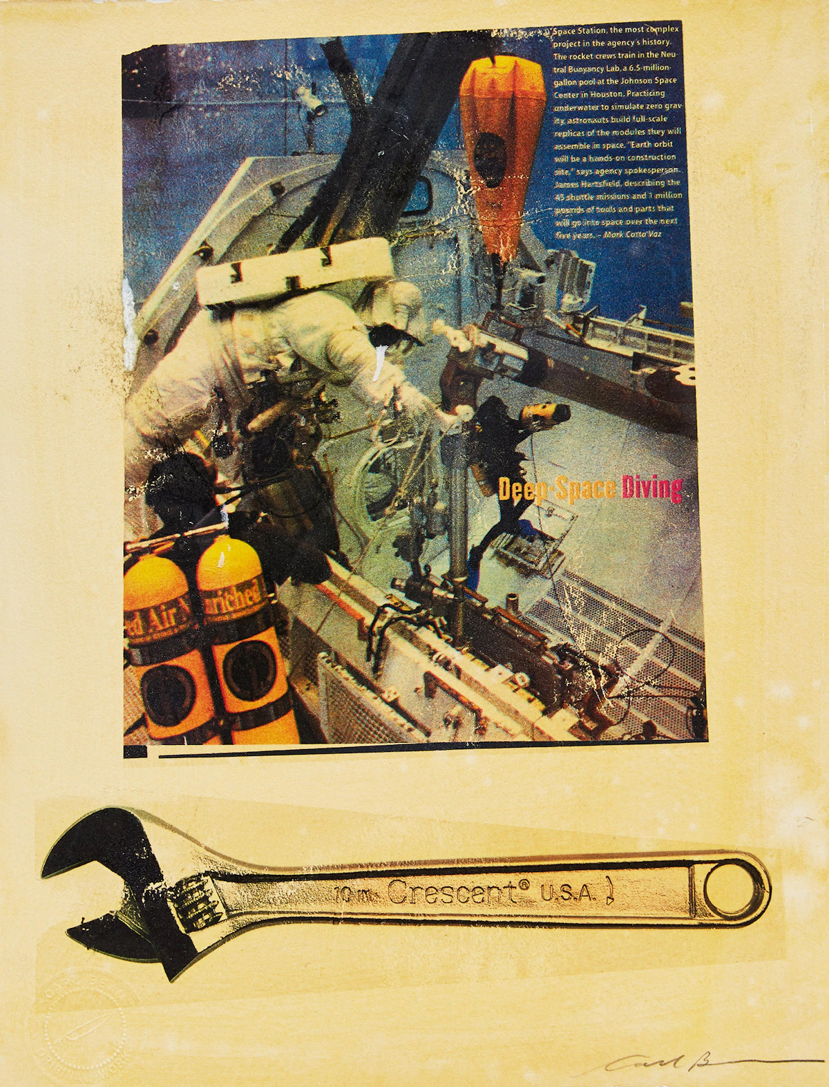 Carl Beam, Untitled (Deep Space Diving), mixed media print