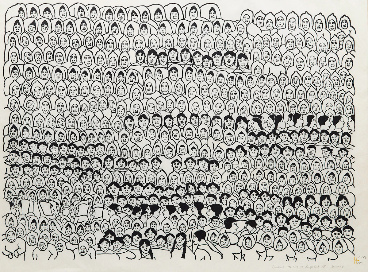 Hannah Kigusiuq, Inuttuitt, stonecut, 1974