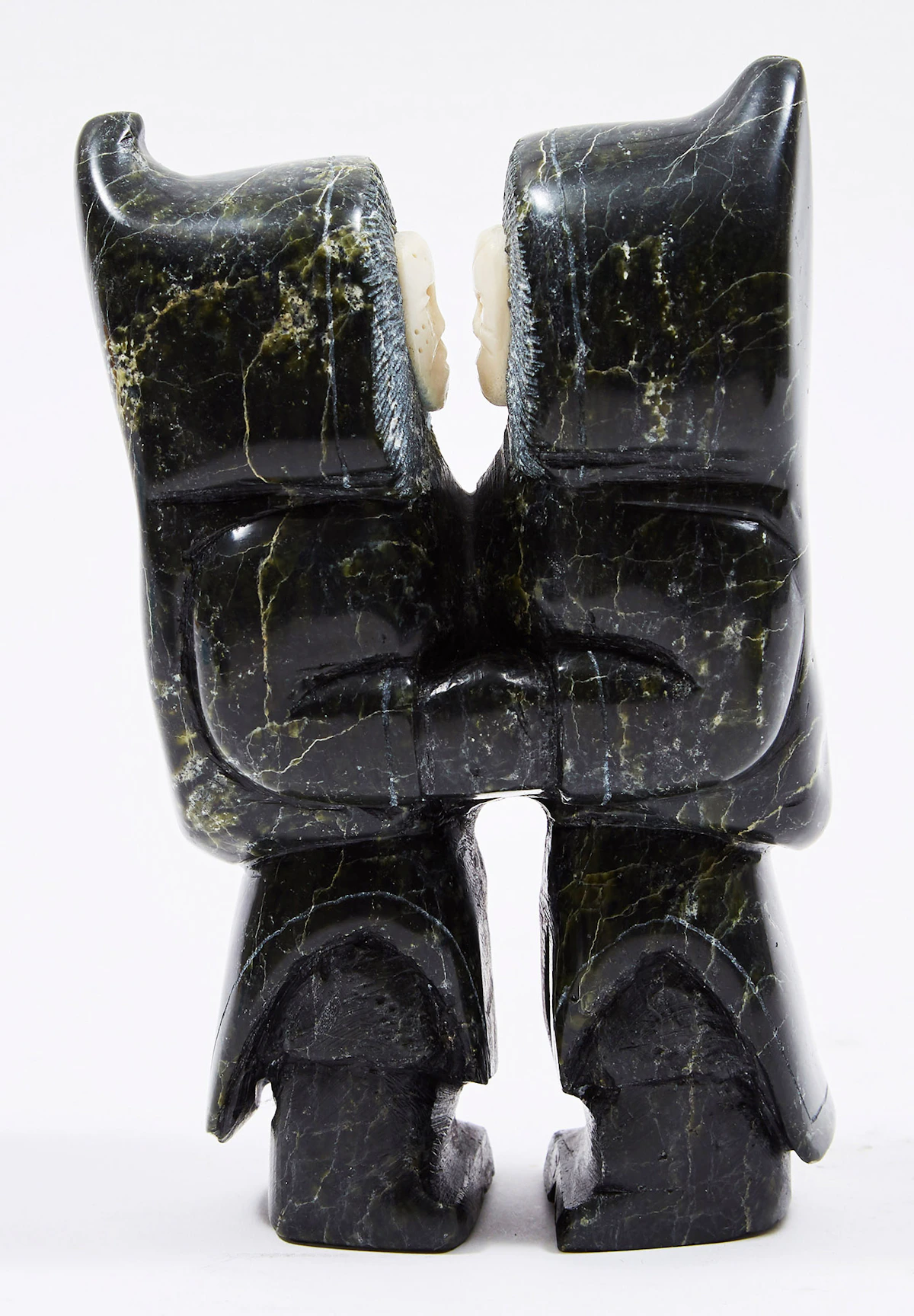 Archie Ishulutak, Throat Singers, stone with ivory inlay