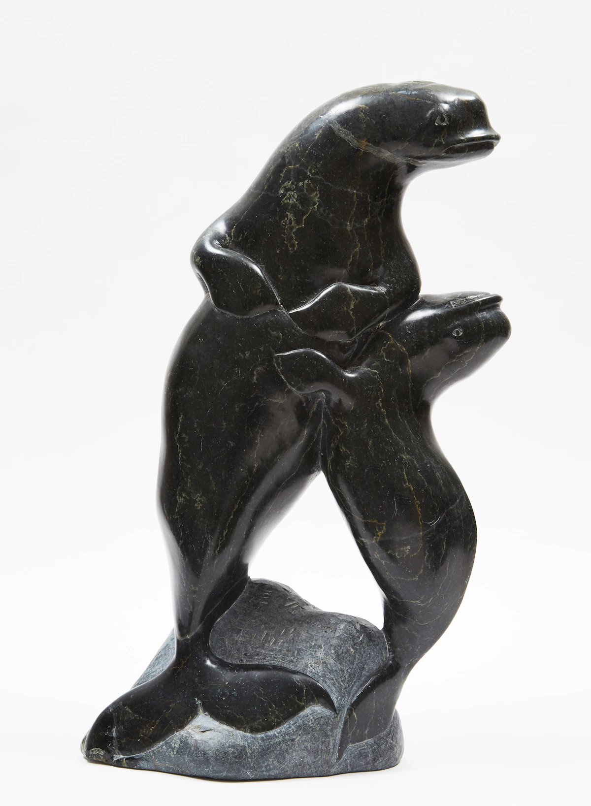 Unidentified Inuit Artist, Whale with Young, stone