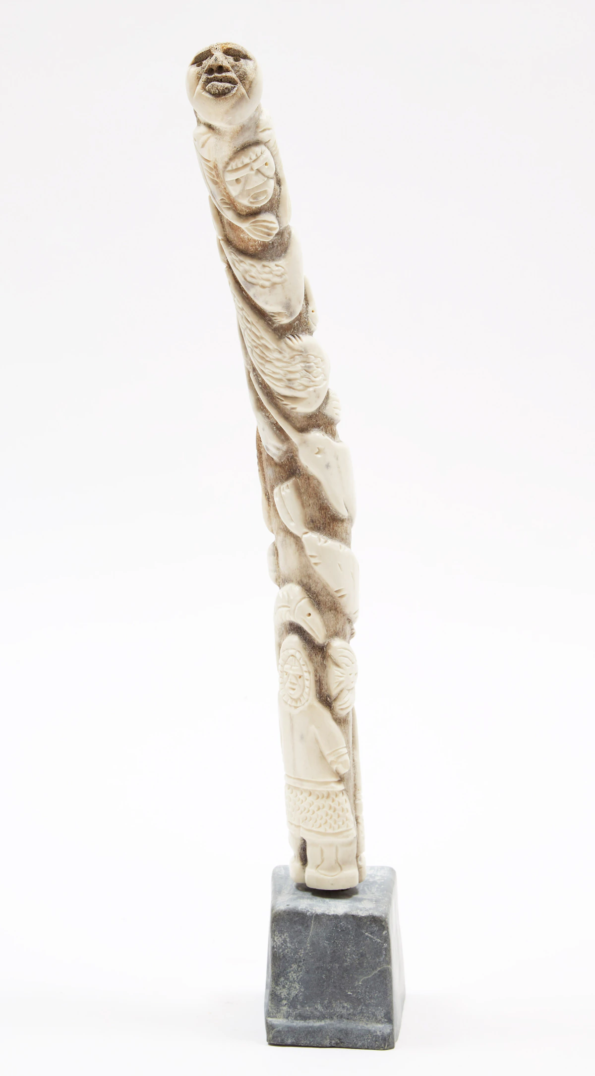 Steve Shimout, Carved Antler on Base, stone, 2011