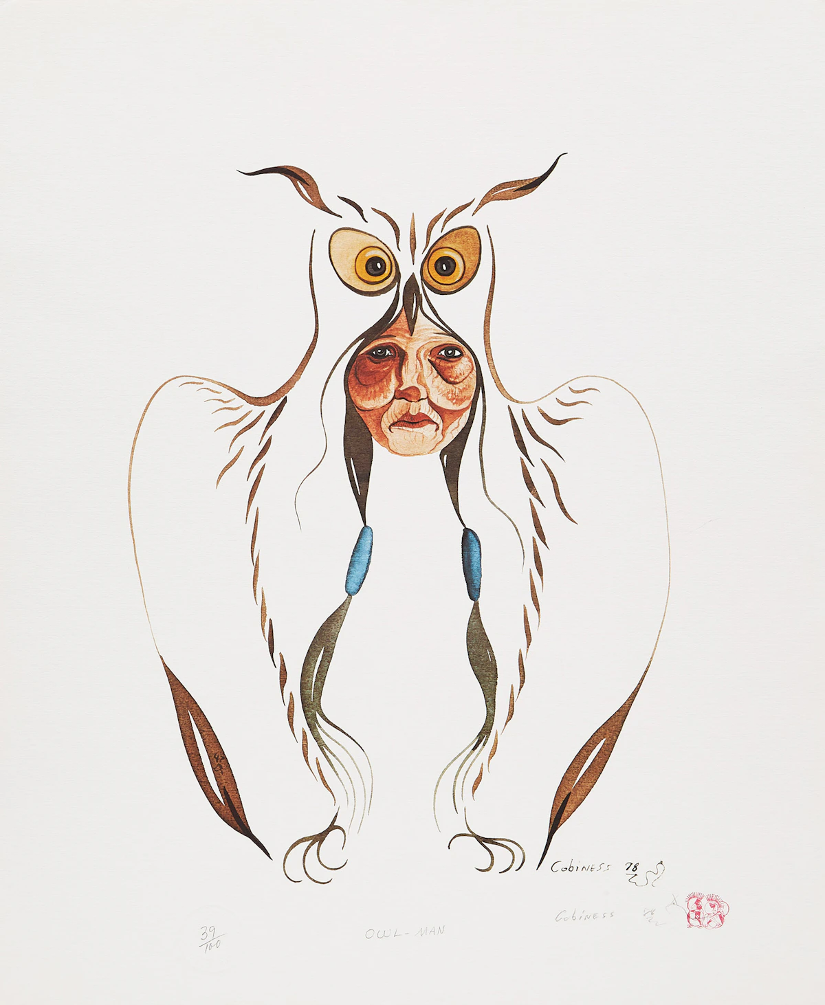 Eddy Cobiness, Owlman, serigraph, 1978
