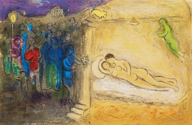 Hyménée from Daphnis and Chloé (Cramer 46, Mourlot 349) by Marc Chagall