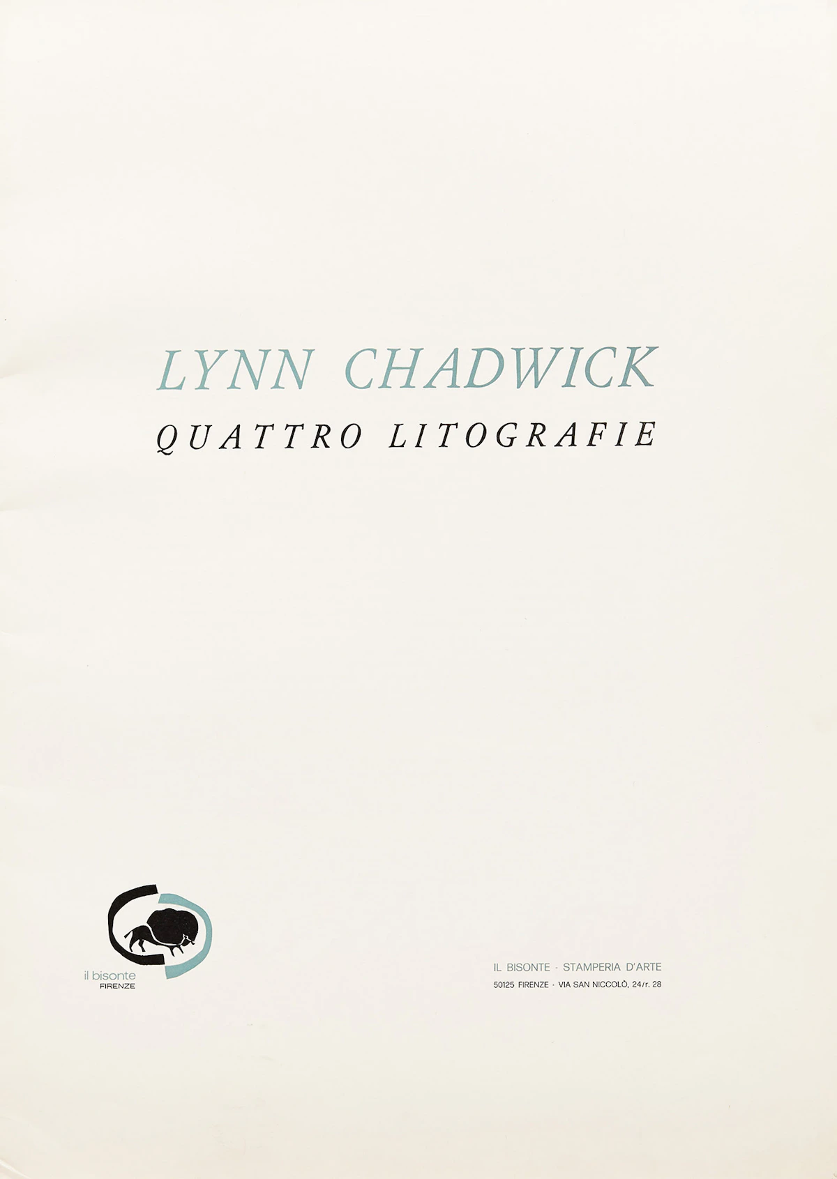 Lynn Russell Chadwick, Quattro Litographie, four lithographs in colour, 1973