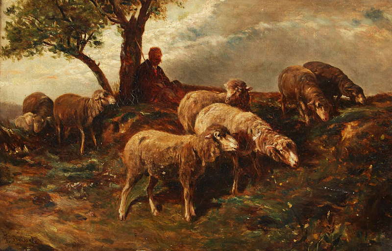 Shepherd and Flock by Felix Saturnin Brissot De Warville