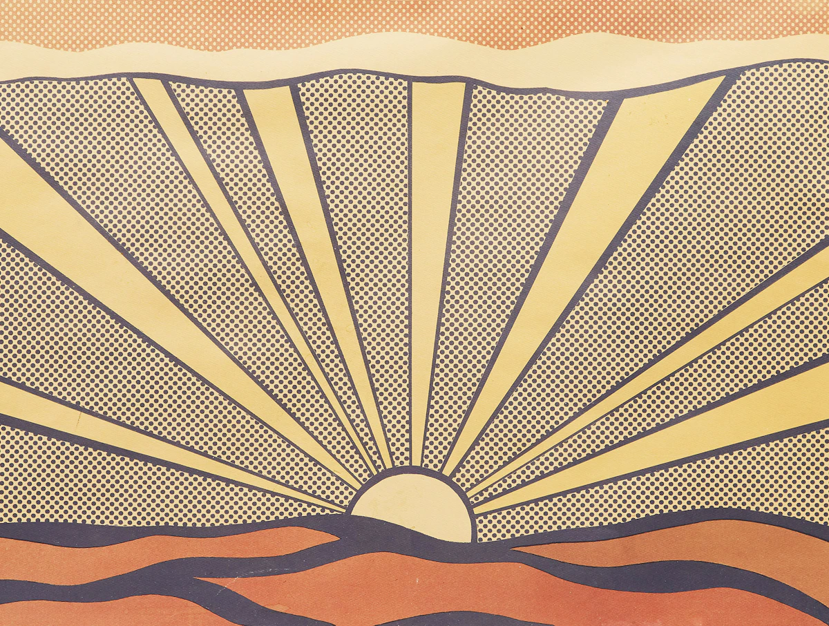 Roy Lichtenstein, Sunrise (Corlett II.7), colour offset lithograph, 1965