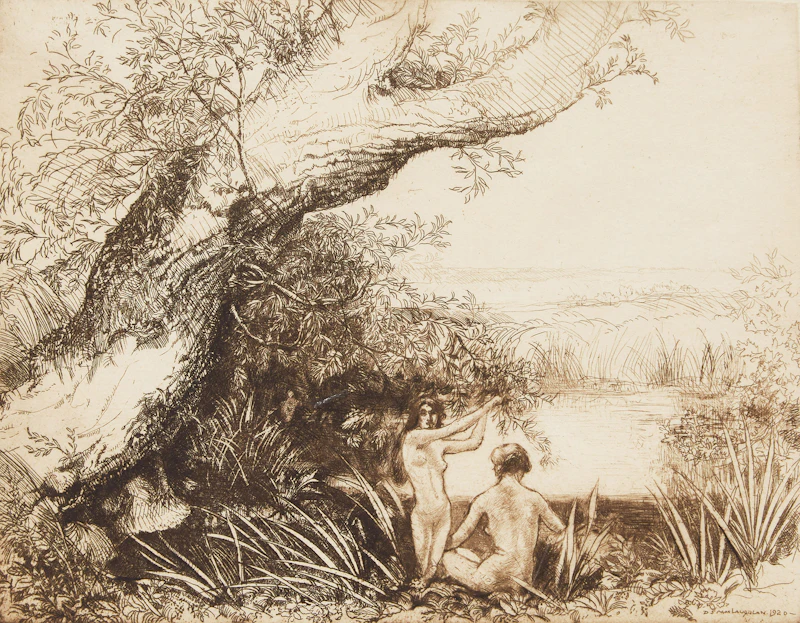 Donald Shaw MacLaughlan, The Enchanted Pool, etching