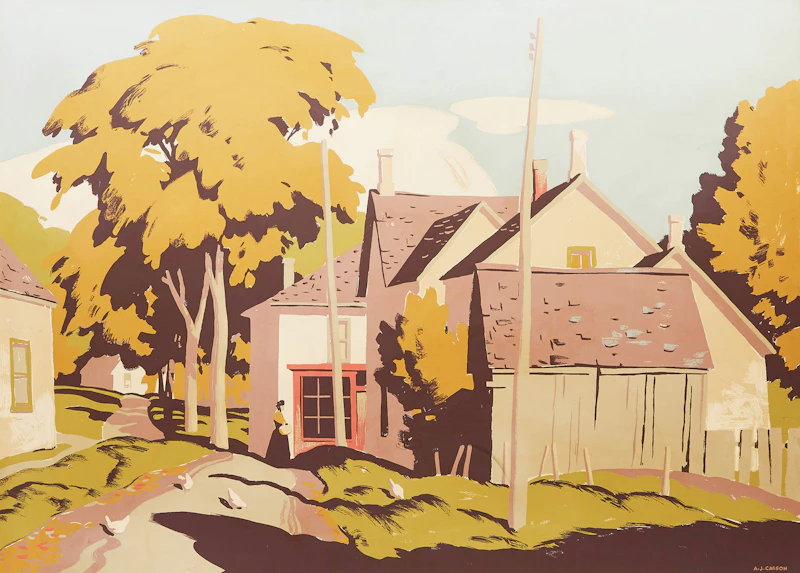 Alfred Joseph Casson, Ontario Village, Sampson Matthews silkscreen