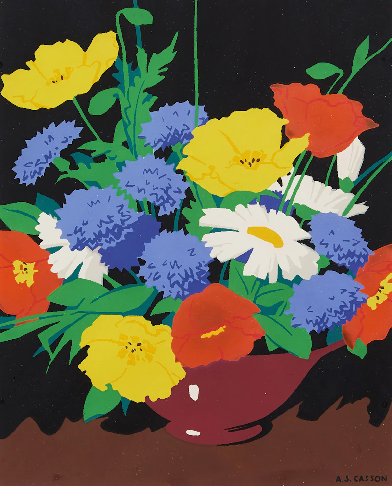 Alfred Joseph Casson, Bouquet, colour silkscreen