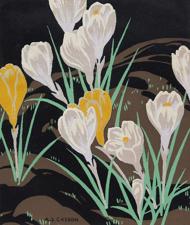 Alfred Joseph Casson, Crocuses; Hyacinths, pair of colour silkscreens