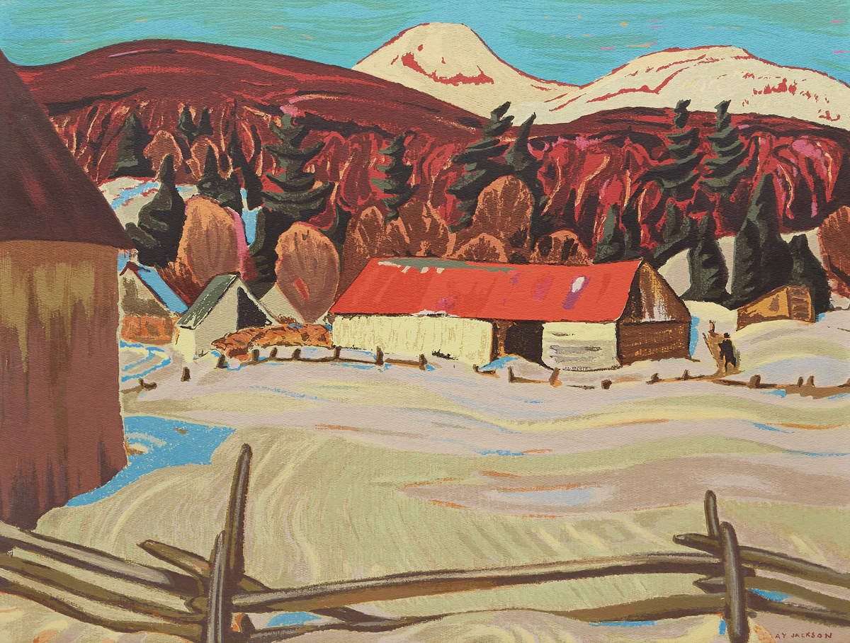 Alexander Young Jackson, The Red Barn, colour silkscreen