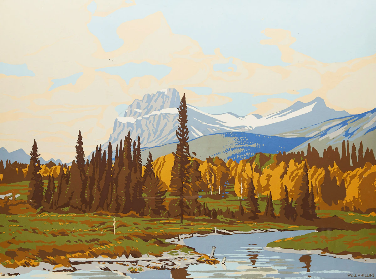 Walter Joseph Phillips, Mount Eisenhower , Sampson Matthews silkscreen