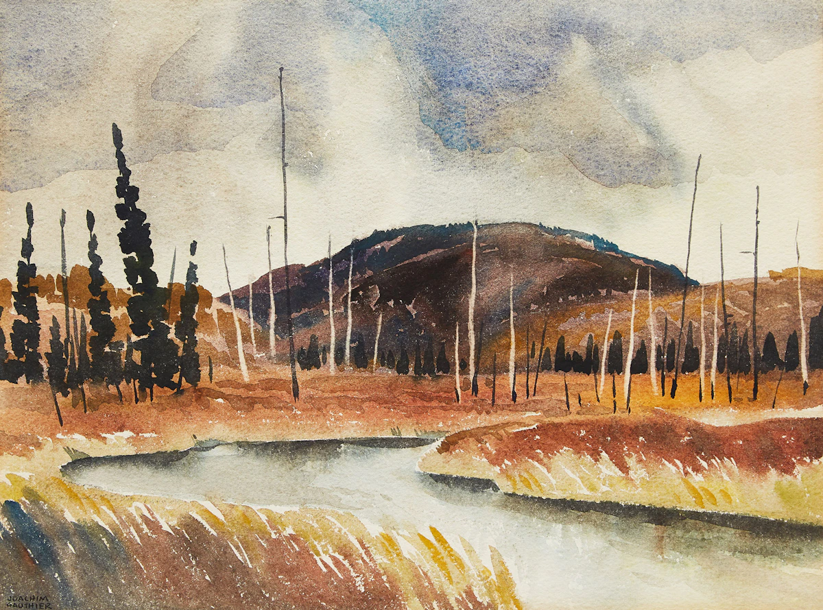 Joachim George Gauthier, Autumn Landscape, watercolour
