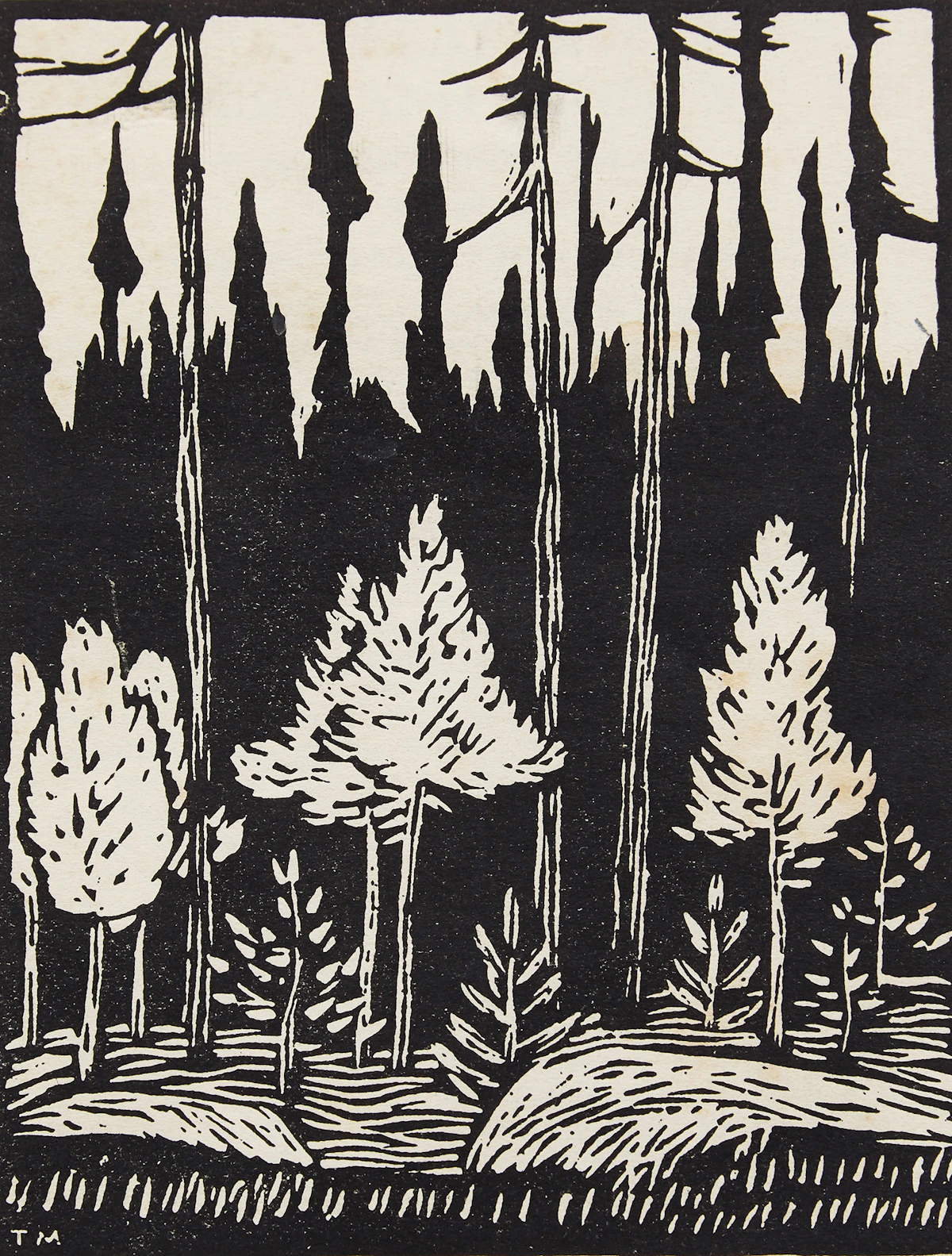 Thoreau MacDonald, New Growth, lithograph with Christmas cards and prints