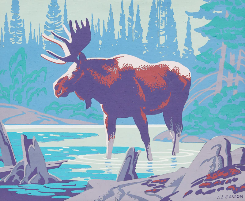 Alfred Joseph Casson, Moose, colour silkscreen