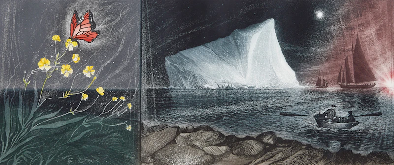 David Lloyd Blackwood, His Father Dreams II: Labrador Days, colour etching and aquatint
