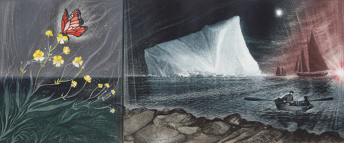 David Lloyd Blackwood, His Father Dreams II: Labrador Days, colour etching and aquatint