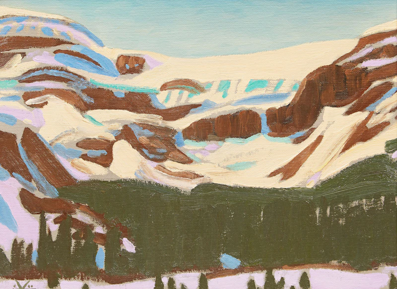 Illingworth Holey Kerr, Bow Glacier, Spring, oil on canvas board