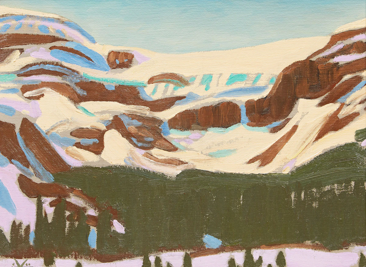 Illingworth Holey Kerr, Bow Glacier, Spring, oil on canvas board