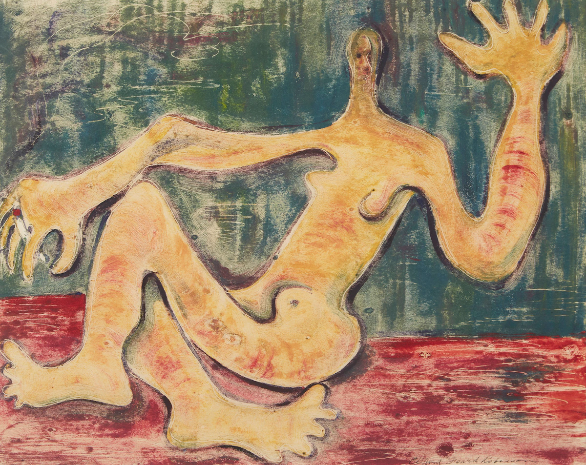 Clifford F. Robinson, Reclining Figure, watercolour
