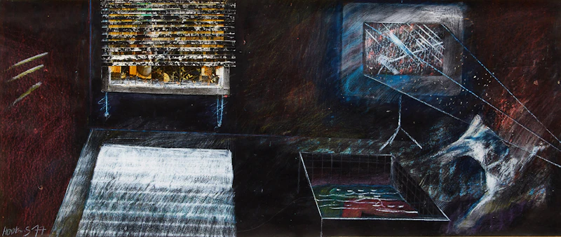 Tom Hopkins, Untitled (Interior Study), mixed media collage on paper