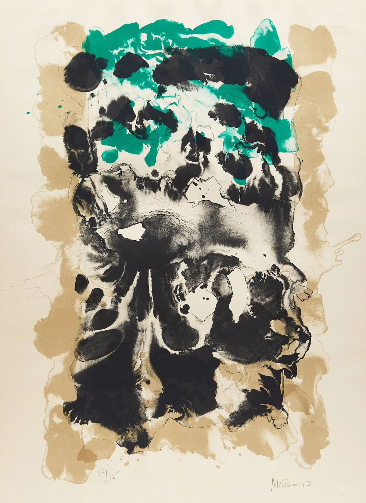 Jean Albert McEwen, Le printemps, colour lithograph, 1973