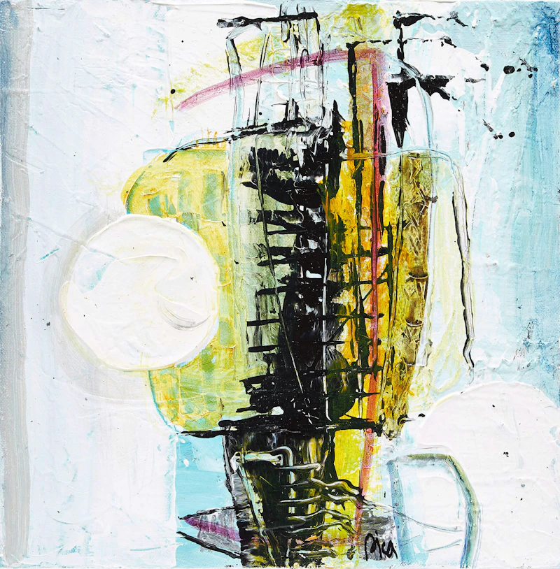 Teodora Pica, Two Untitled Abstractions, two oil on canvas