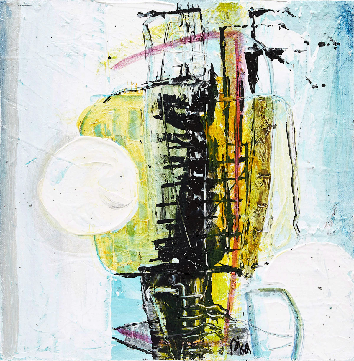 Teodora Pica, Two Untitled Abstractions, two oil on canvas