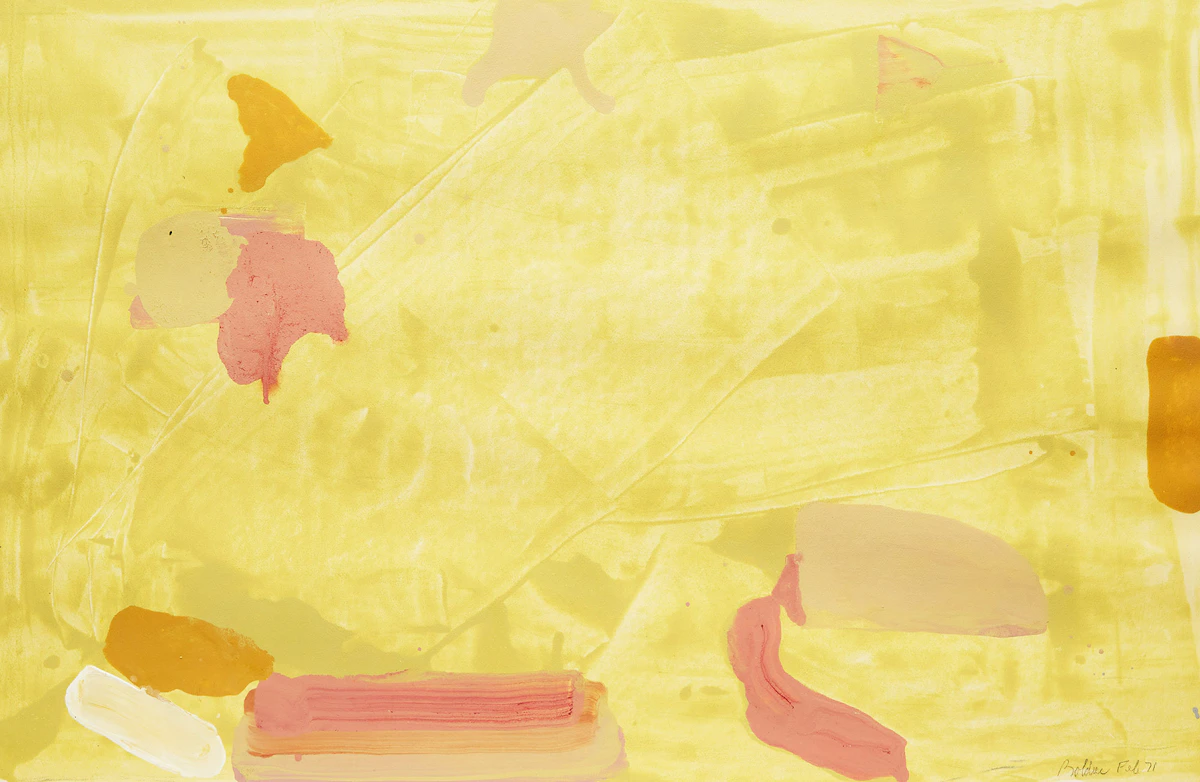 David Bolduc, February 1971 #4 (Yellow), acrylic and latex on paper, 1971