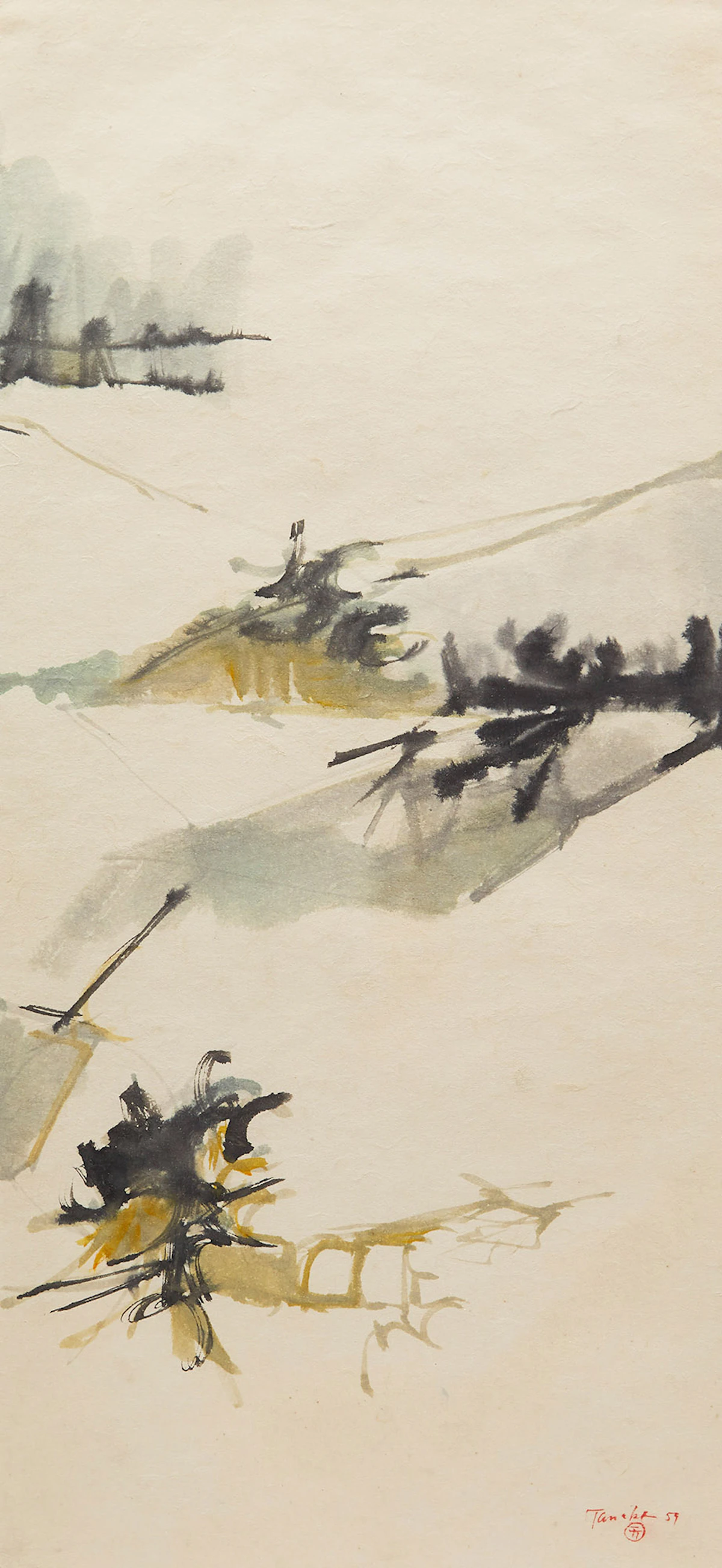 Takao Tanabe, Untitled Abstraction, watercolour, 1959