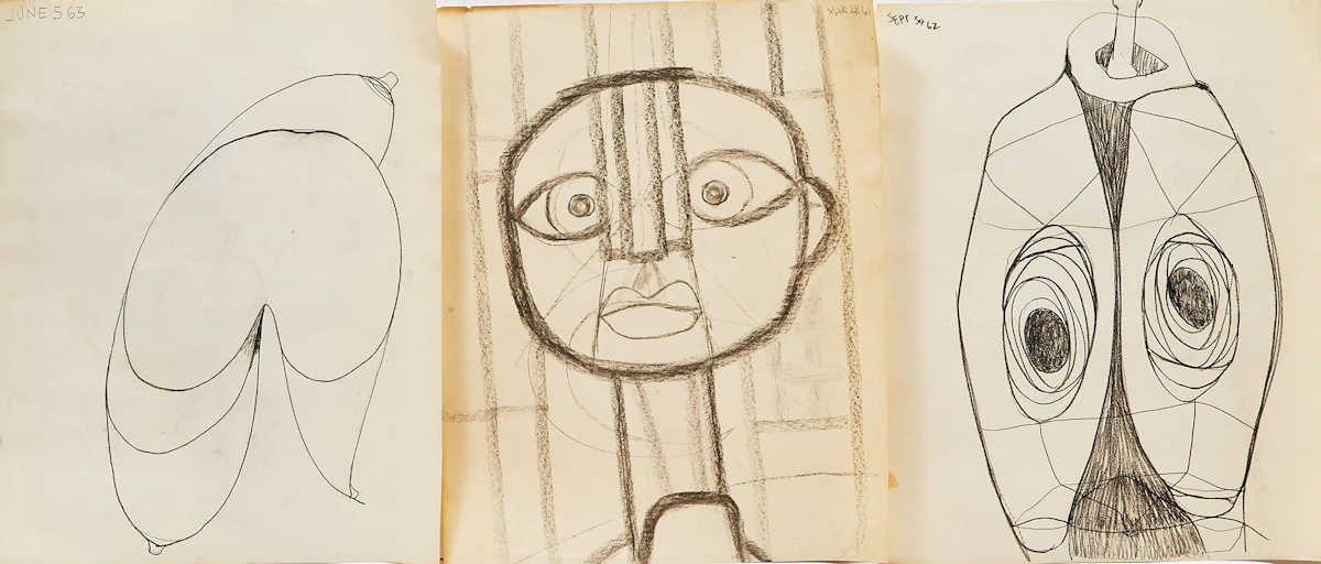 Gerald Milne Moses, Twenty-One Figurative and Abstract Drawings, charcoal on paper, 1962-3