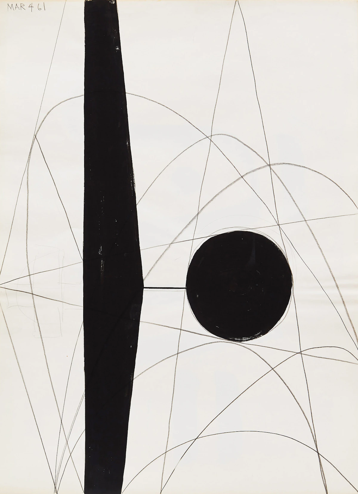 Gerald Milne Moses, Five Abstract Compostions, mixed media on paper, 1960-61