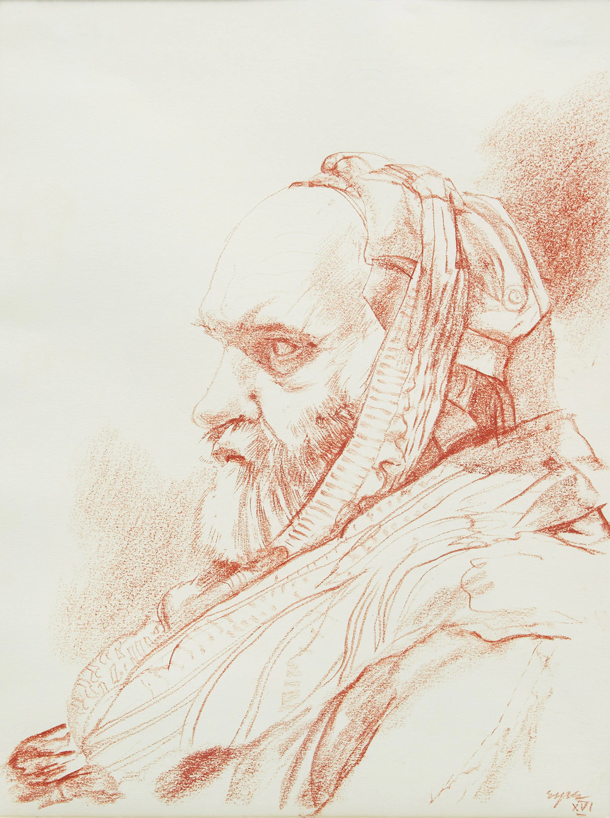 Ivan Kenneth Eyre, Wrapped Head, pastel on paper
