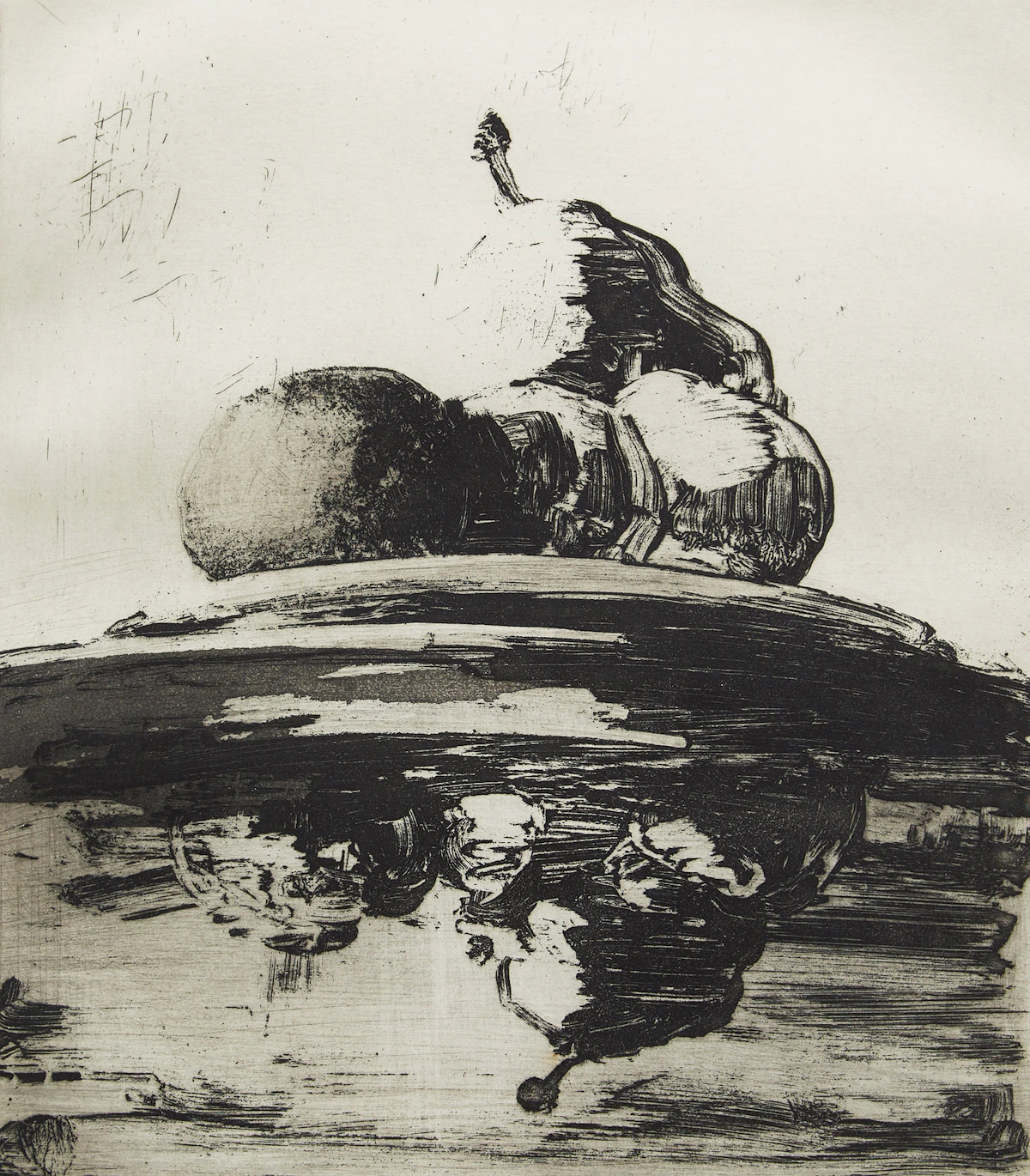 Tony Scherman, Still Life with Fruit, etching