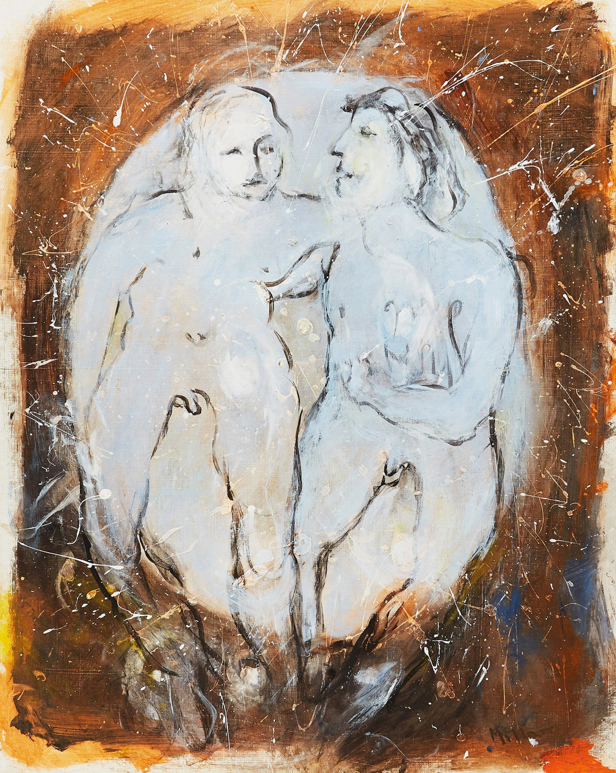 Alexander Samuel Millar, Couple; Figure on Red, two oils on masonite