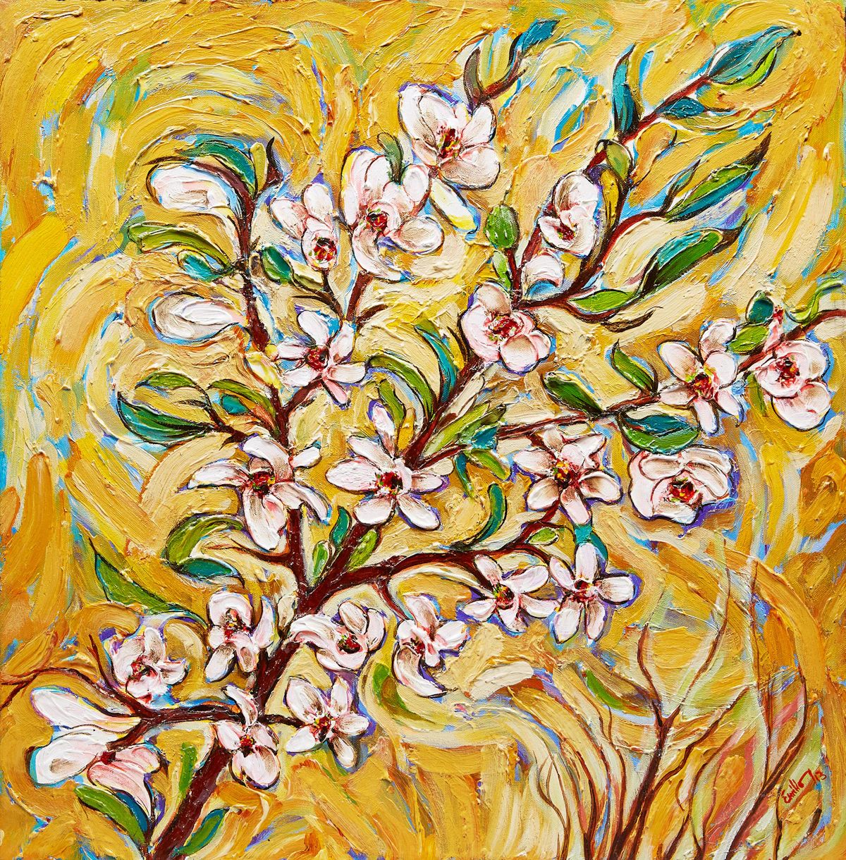Emilio Pica, Blossoms, oil on canvas, 2013