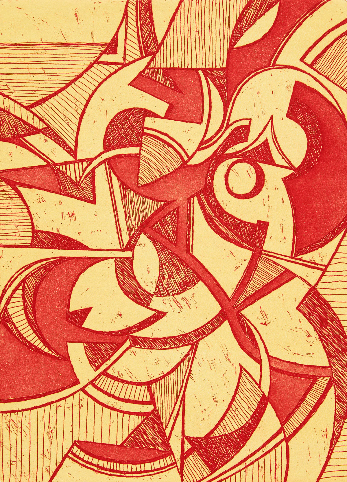 Jim Ritchie, Pair of Etchings: Abstract in Rust; Abstract in Ochre, two etchings