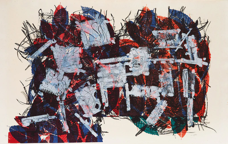 Jean Paul Riopelle, Feuilles VII, colour lithograph