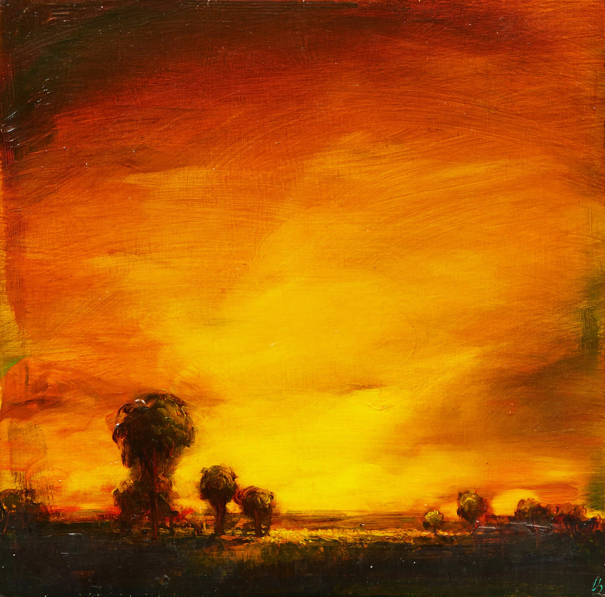 David Bierk, Untitled Landscape, oil on board