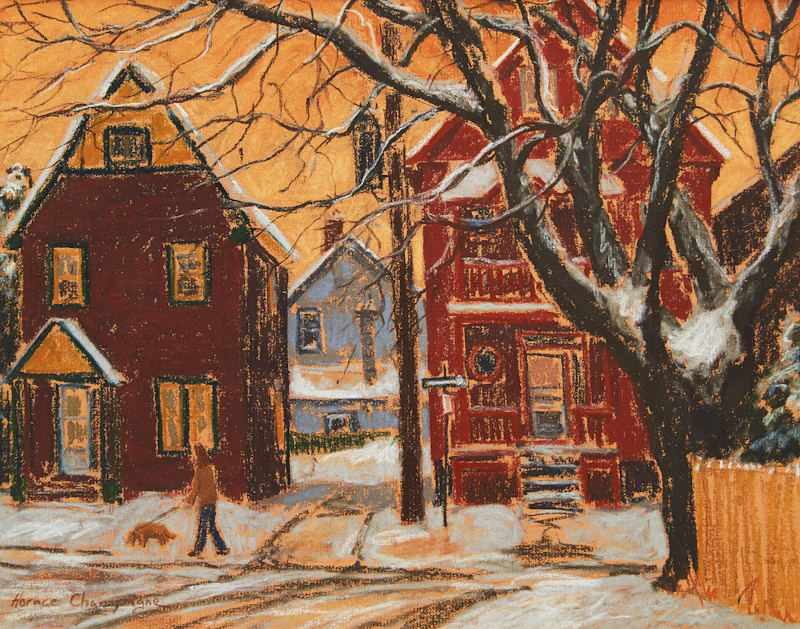 Horace Champagne, Urban Scene, pastel