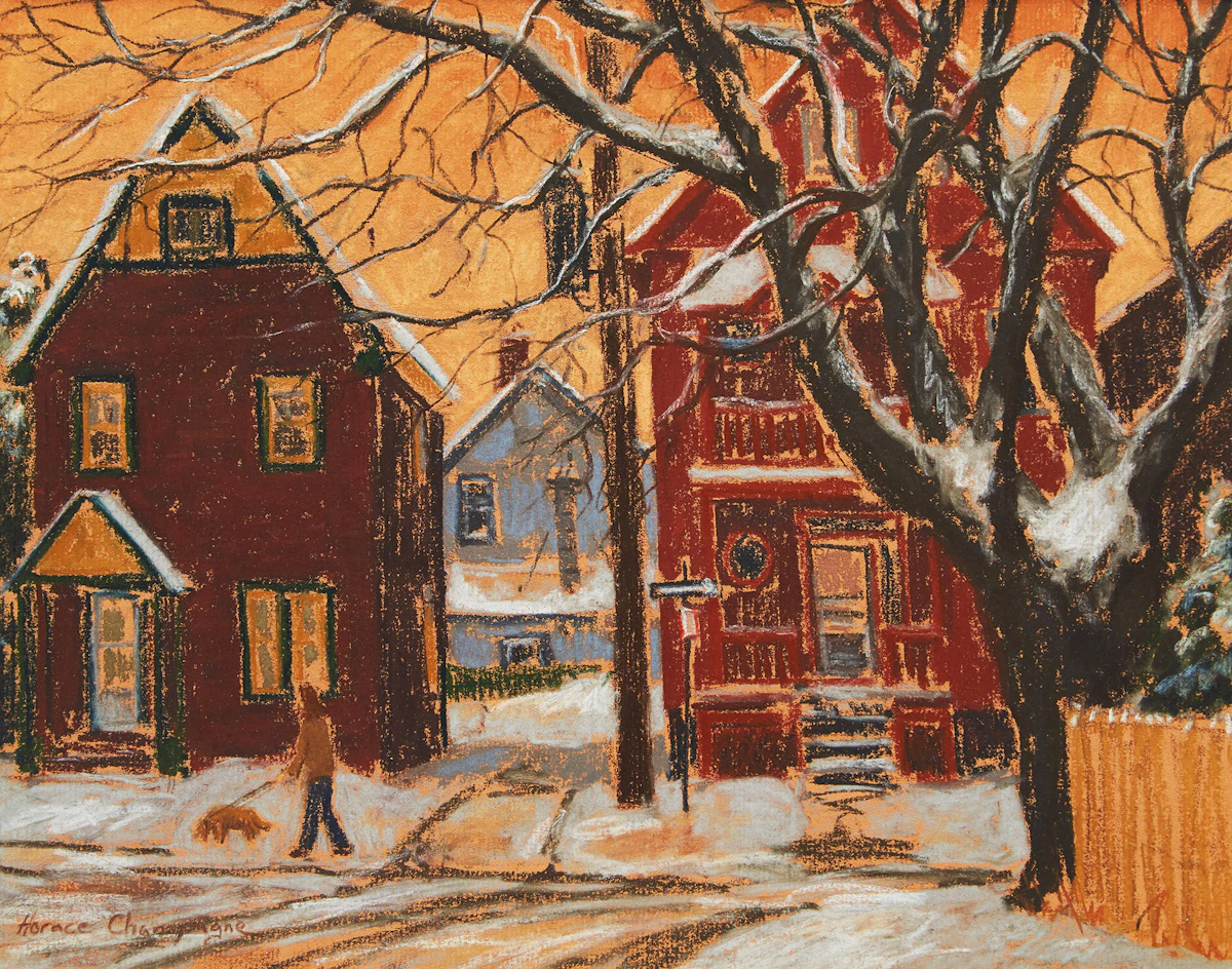 Horace Champagne, Urban Scene, pastel