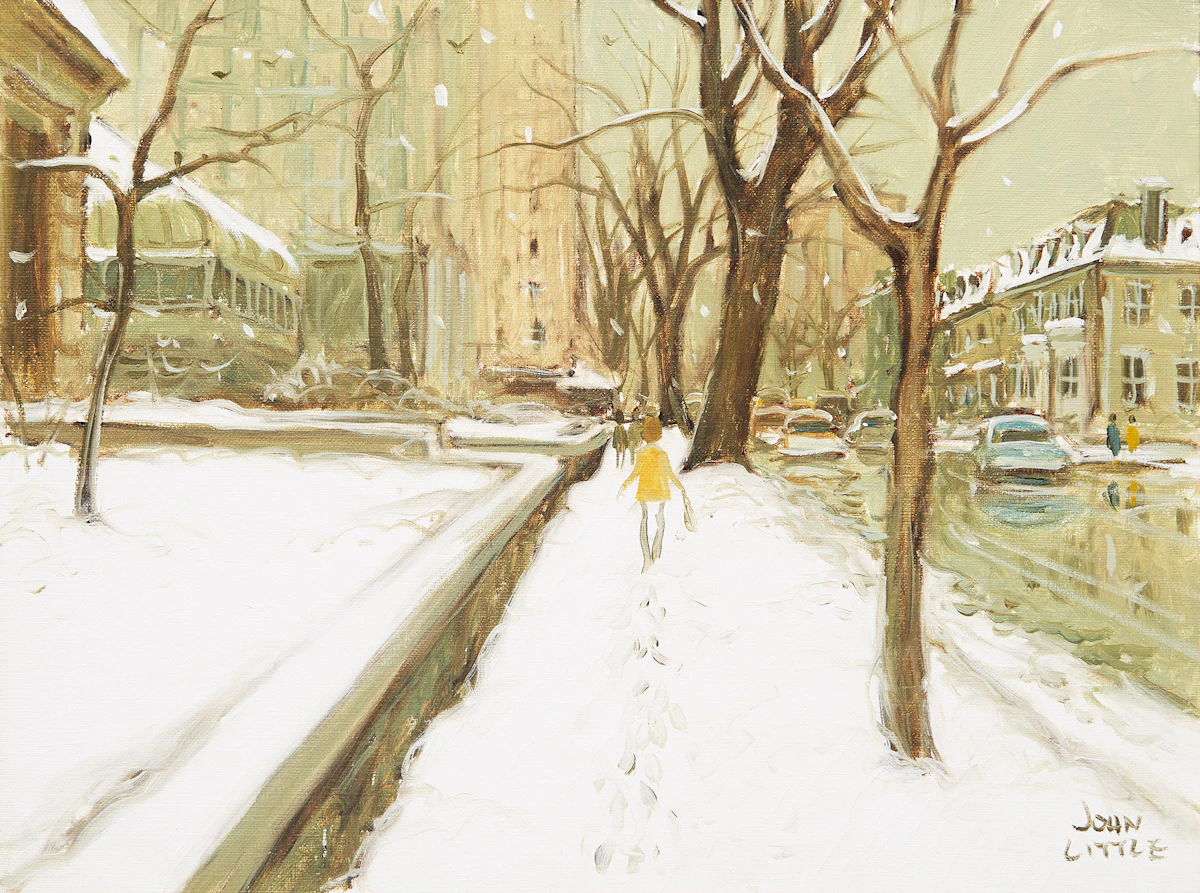 John Little, Sherbrooke Street West, Montreal , oil on canvas, 1968