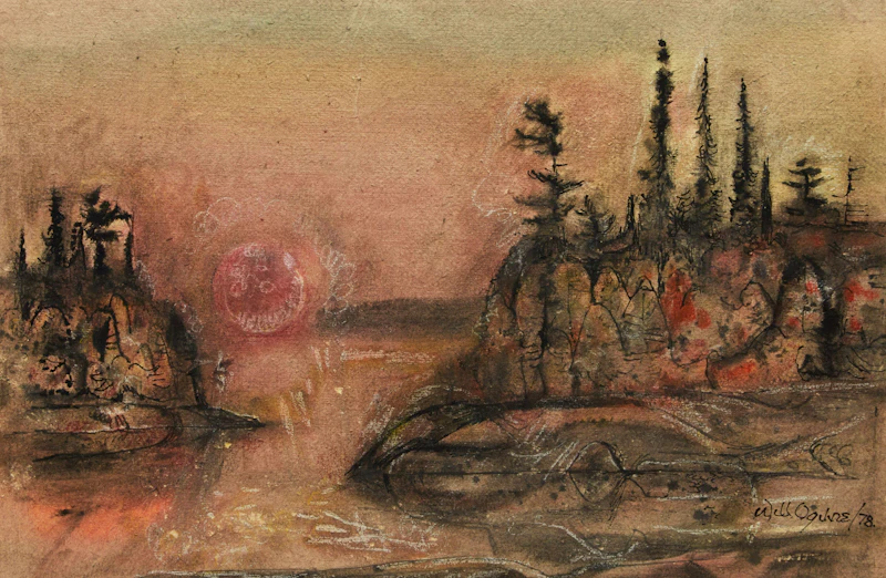William Abernethy Ogilvie, A Narrows, Algonquin, watercolour
